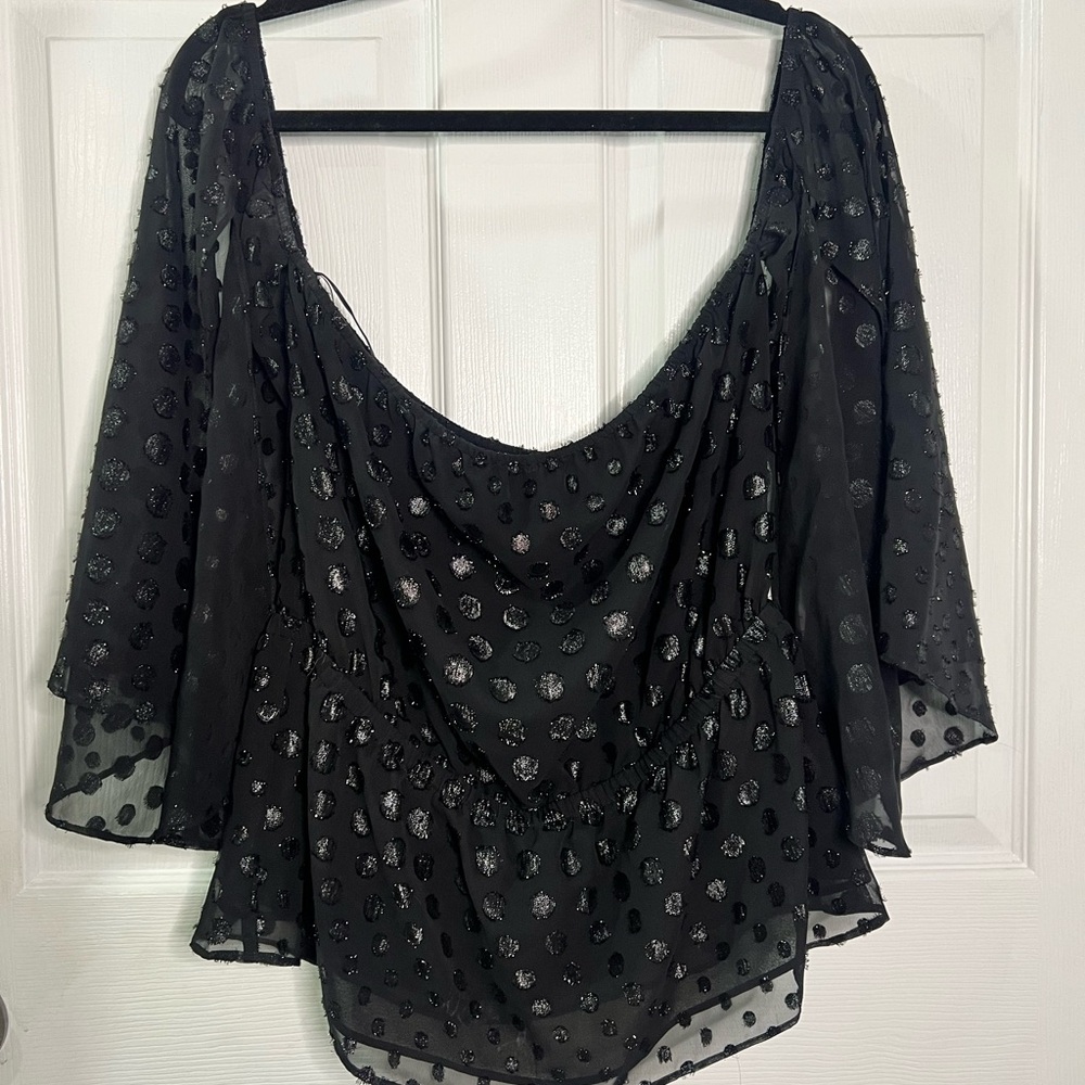 Express Off The Shoulders Blouse - Women, Color: Black, 100% polyester,